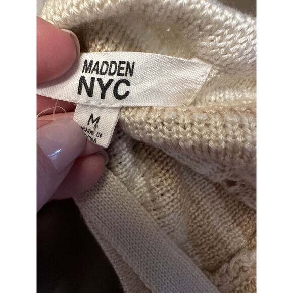 Madden NYC Crochet Knit Tank Top Size Medium Granny Square Retro 70s Boho Beiges - Picture 3 of 6